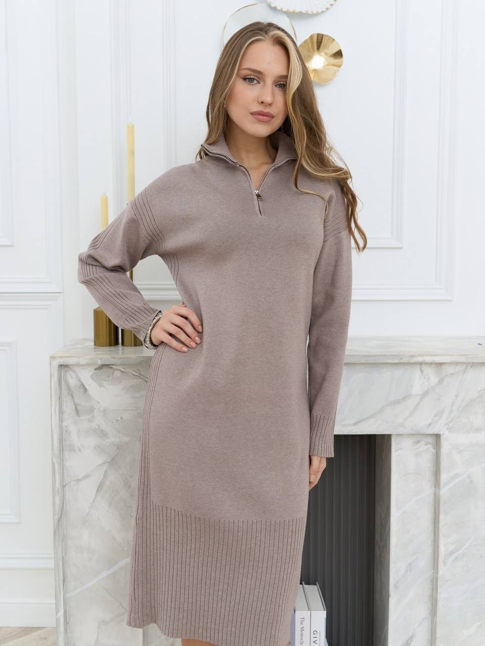 платье свитер вязаное теплое с горлом lialinni,платье свитер вязаное теплое lulla 261897972,платье вязаное,платье вязаное бежевое,женское платье