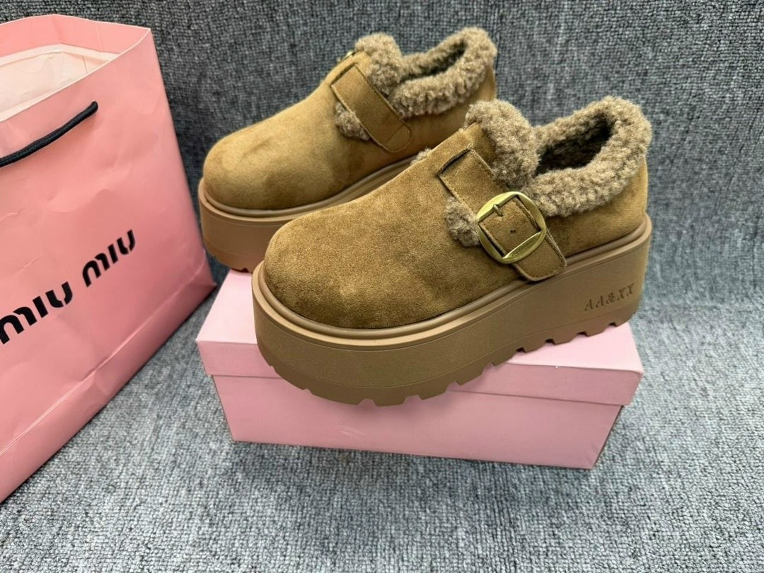 повседневная женская  лоферы с меховыми сабо на платформе круглым носком,женская ,,женские ботинки на платформе, повседневные