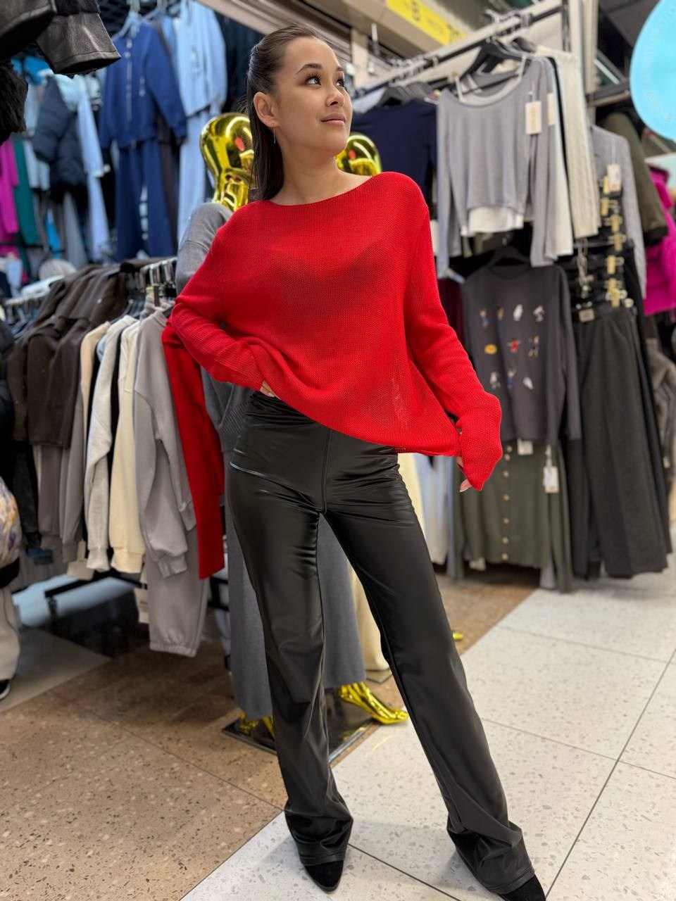 кожаные брюки,коричневые кожаные брюки,брюки из матовой экокожи,кожаные штаны,брюки кожаные палаццо