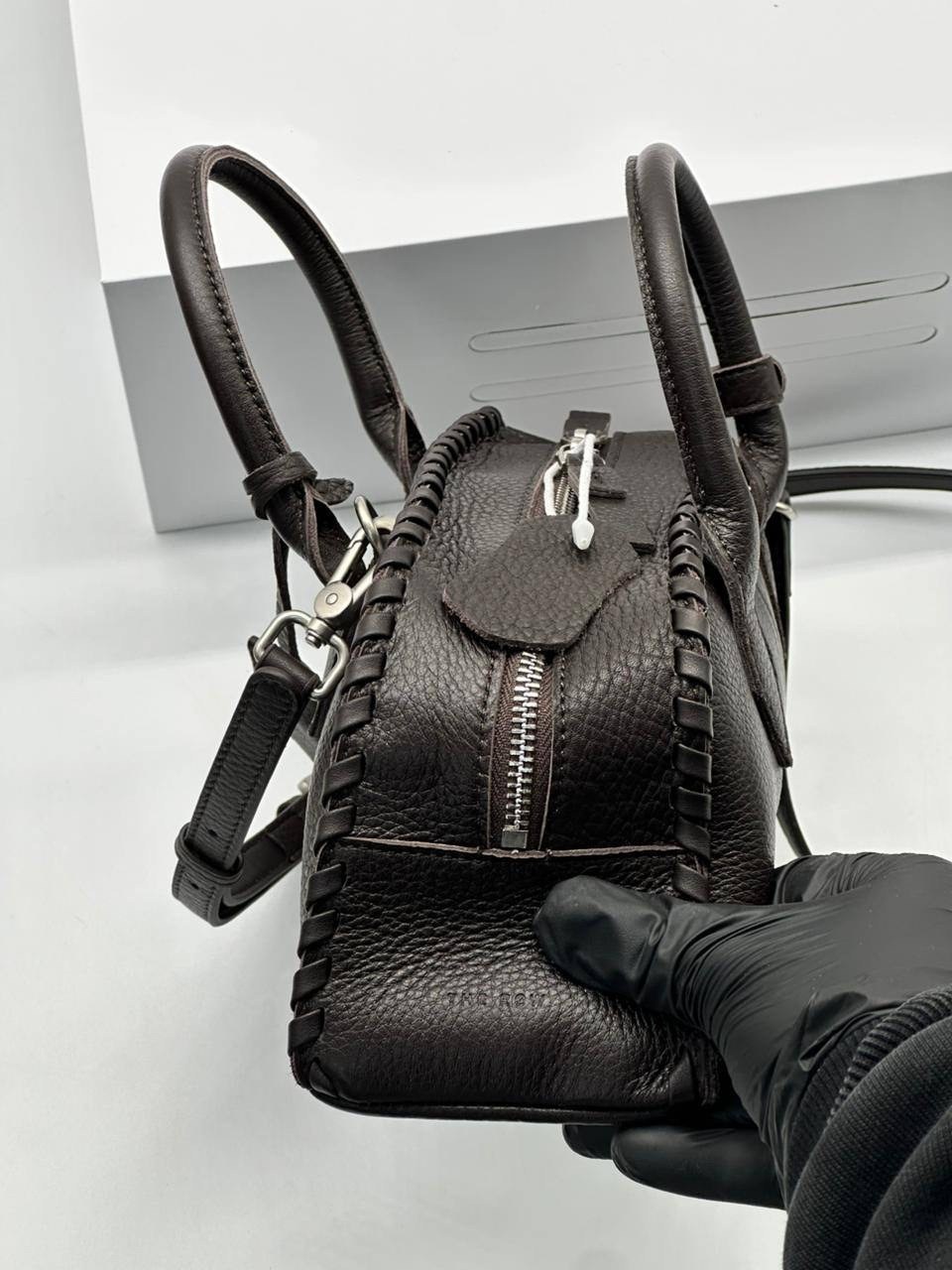 сумка,брендовая женская сумка,большая кожаная сумка-тоут the row dark brown,сумки женская,модная сумка