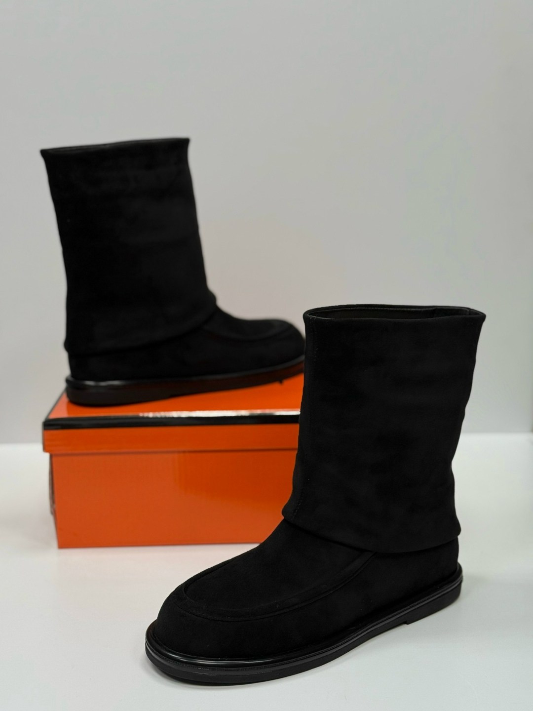 сапоги hermes,сапоги,женские сапоги,женские замшевые сапоги hermes premium black,сапожки