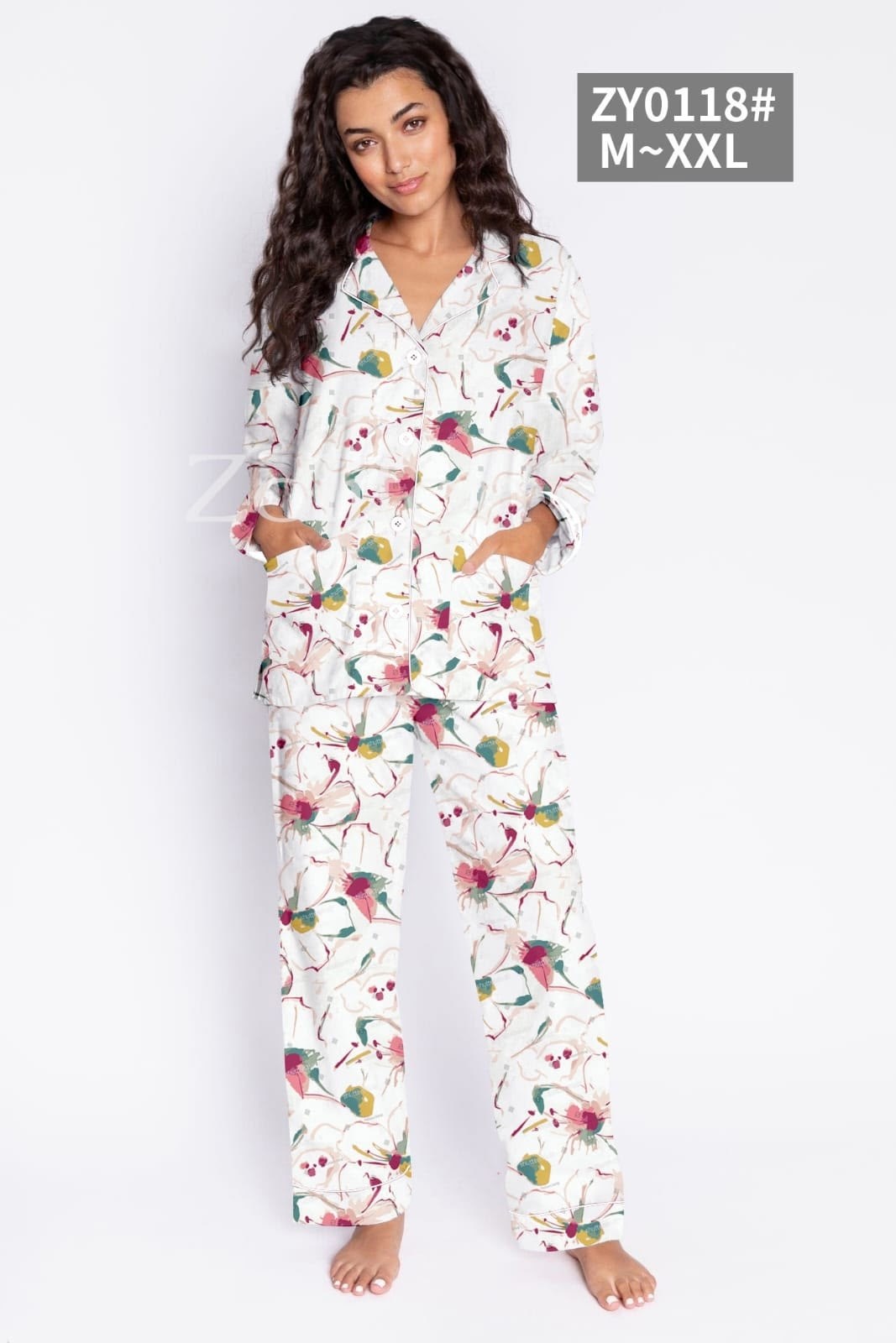 пижама женская (рубашка, брюки) kaftan "котики" розовая,пижамы женски,пижама,женская пижама,пижама женская комплект