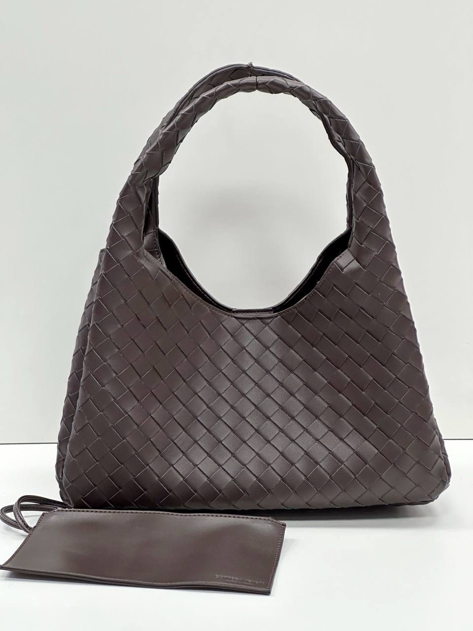 сумка bottega veneta,большая кожаная сумка-тоут hop bottega veneta коричневый,сумки плетеная,женская сумка,боттега венета сумка