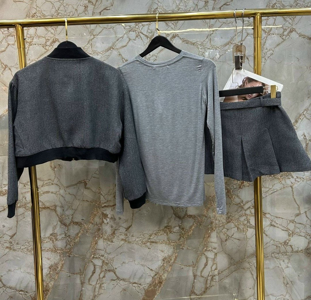 трикотажные костюмы,костюм с юбкой,celine костюм женский,модные комплекты,костюм miu miu