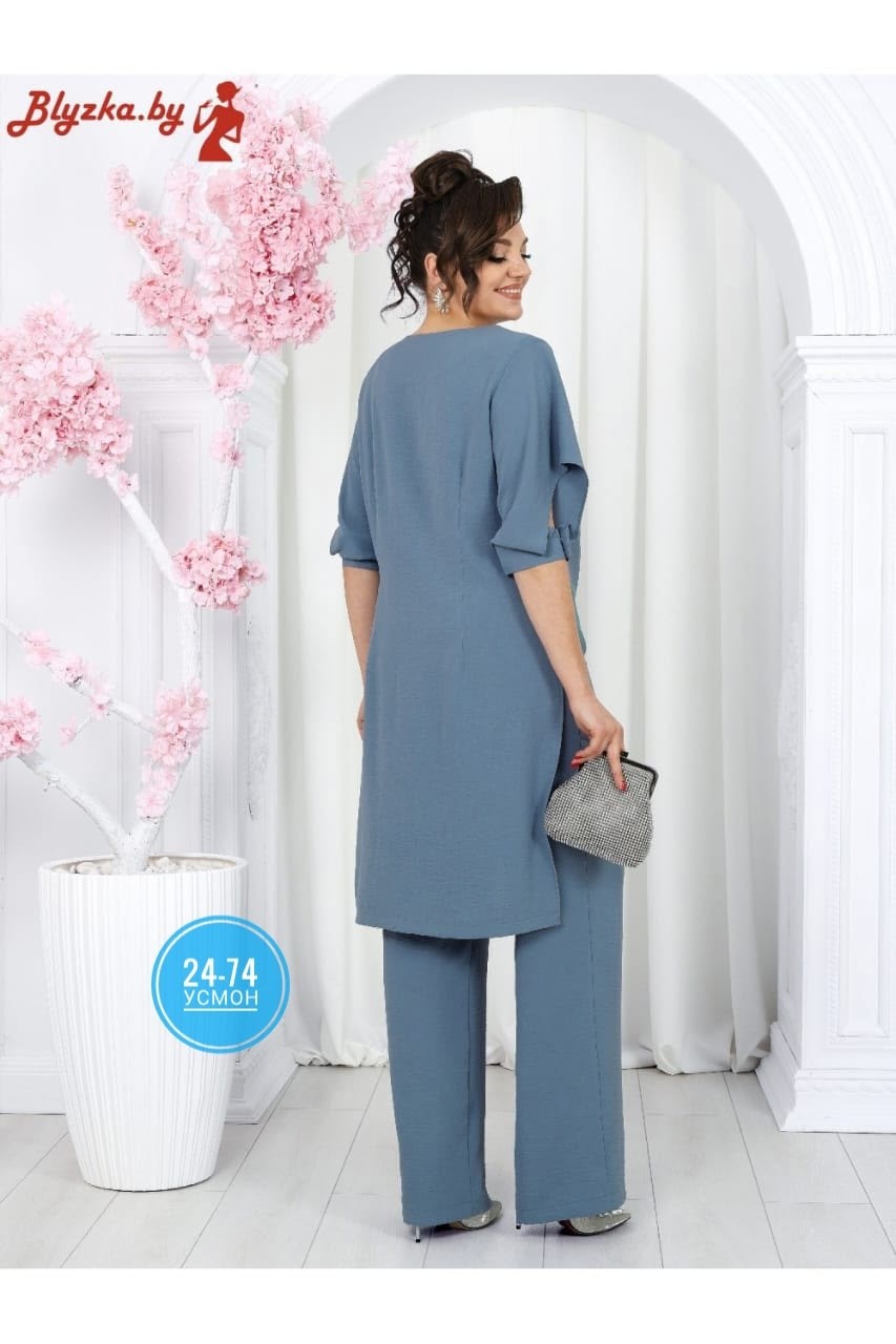 костюм/комплект ninele (нинель шик ) 6051 морской в размере 50-58,брючный комплект ninele 6051 василек,брючный костюм нинель шик 6051 синий двойка,костюм/комплект ninele (нинель шик ) 6051 василек в р