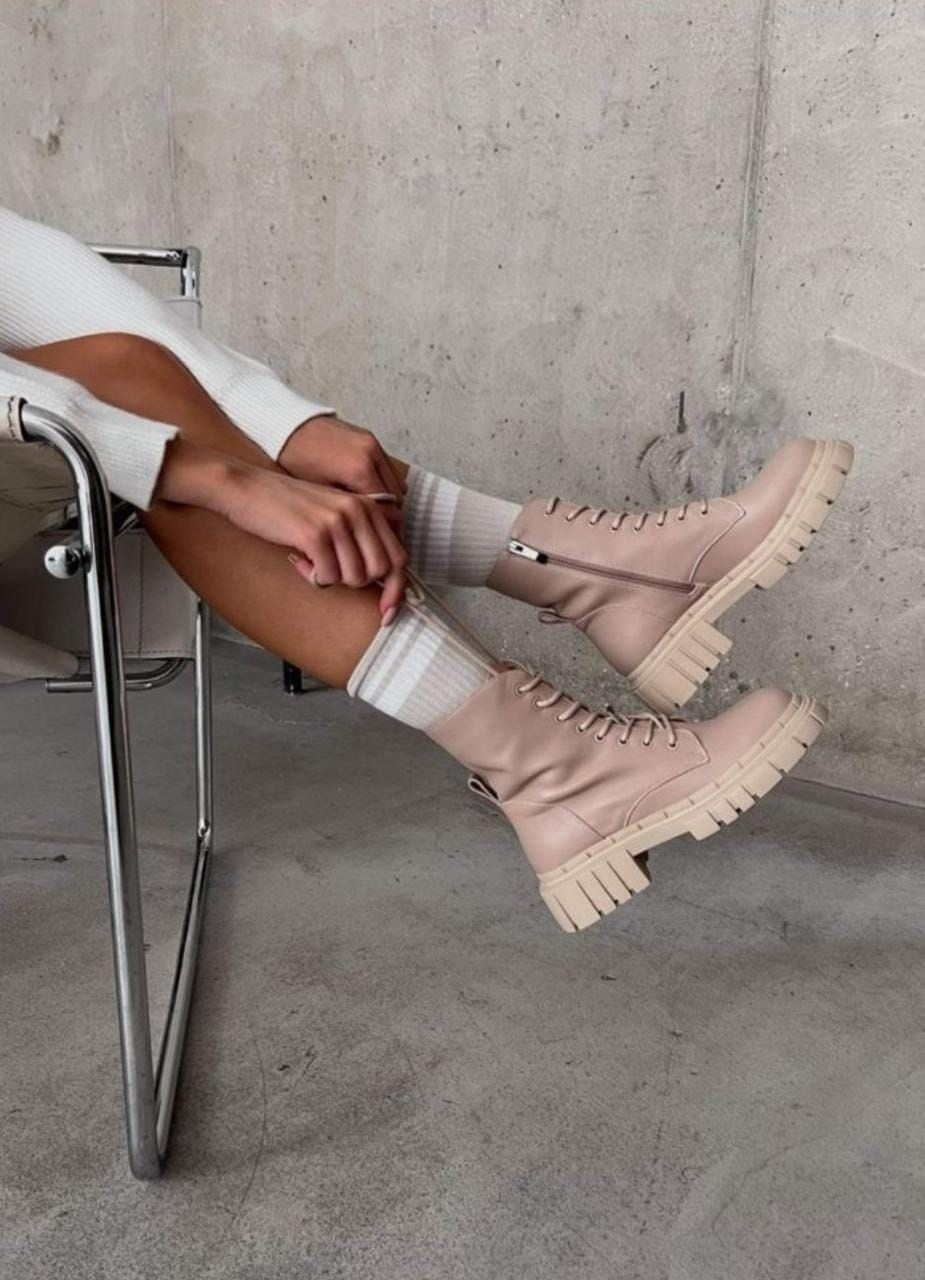 женские ботинки,,ботинки,бежевые ботинки,ботинки на платформе демисезонные maniolini