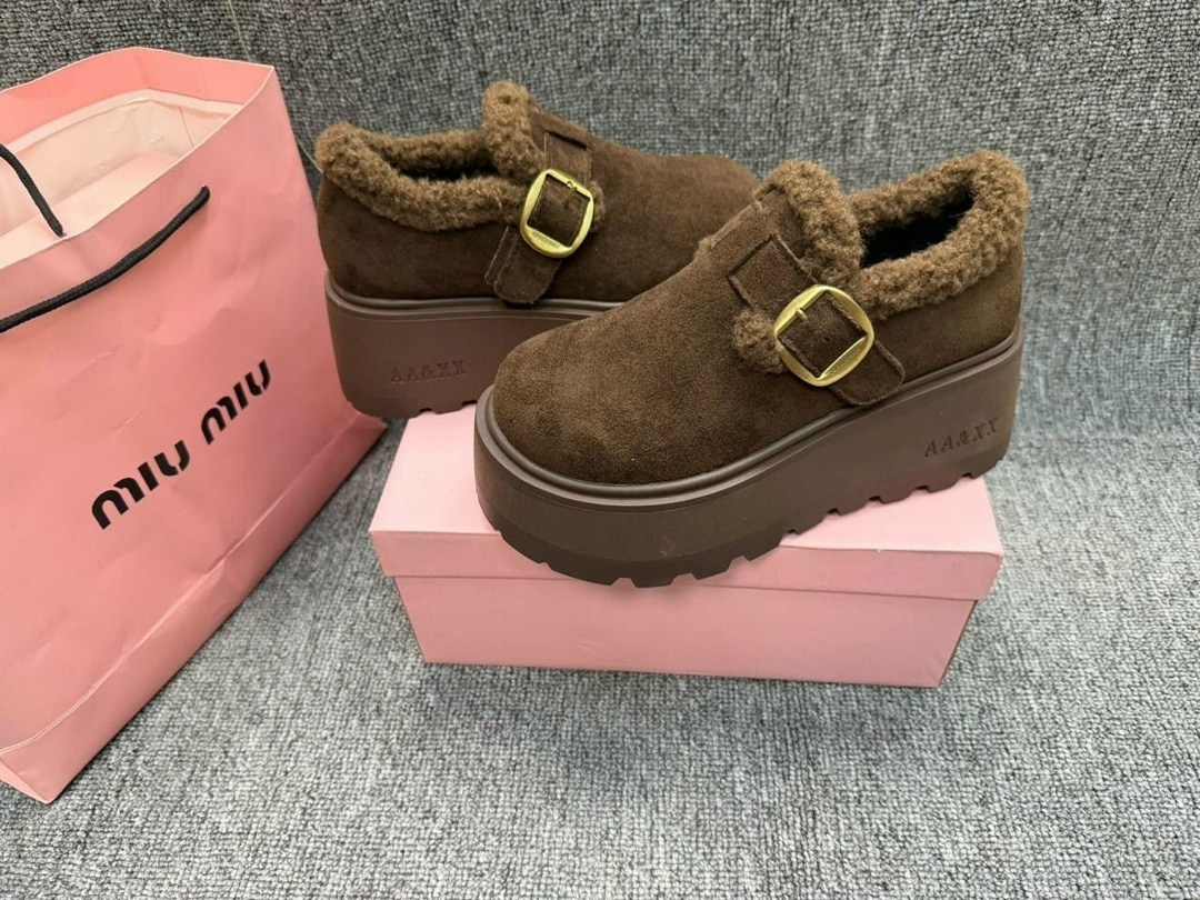 повседневная женская  лоферы с меховыми сабо на платформе круглым носком,женская ,,женские ботинки на платформе, повседневные