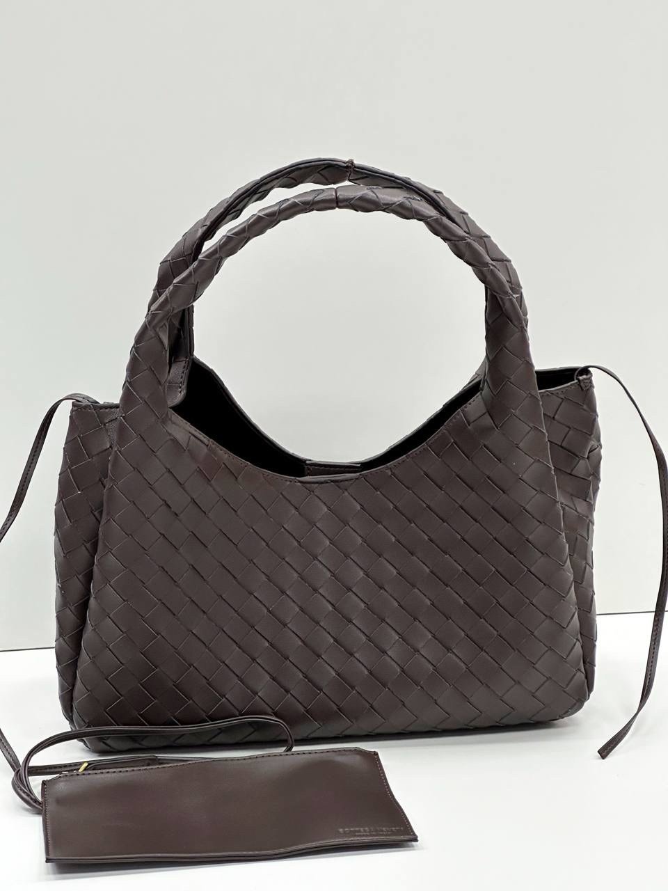 сумка bottega veneta,большая кожаная сумка-тоут hop bottega veneta коричневый,сумки плетеная,женская сумка,боттега венета сумка