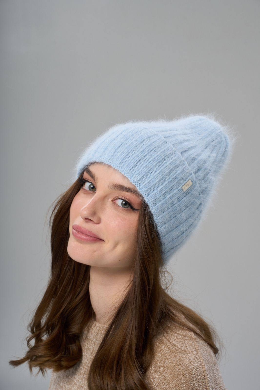 шапка женская,шапка зимняя бини ангора на флисе urban peak,шапки,шапка paola belleza,шапка ангора