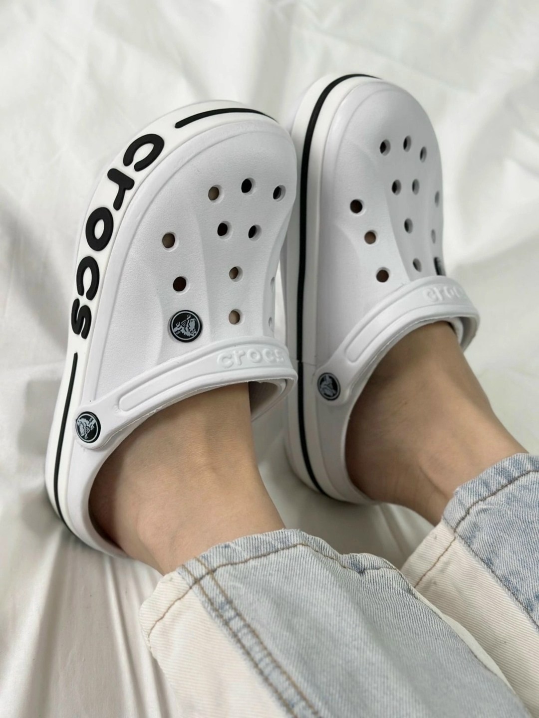 женские кроксы,сабо crocs bayaband clog,белые кроксы,кроксы,сабо crocs