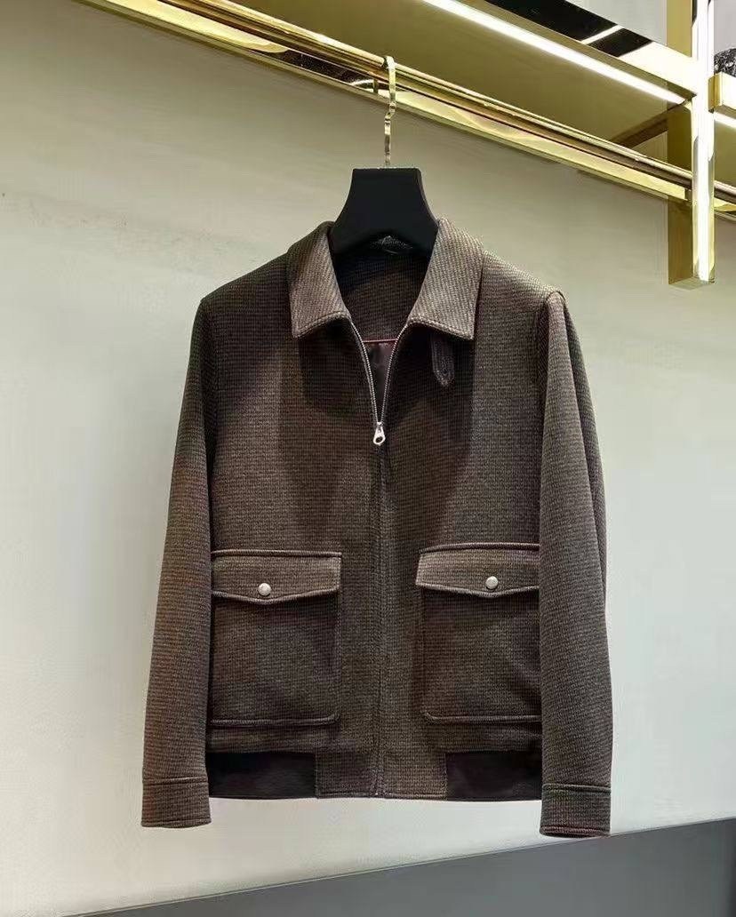 мужская шерстяная куртка,куртка мужская кашемир loro piana,мужская теплая кашемировая повседневная шерстяная приталенная флисовая куртка на молнии,куртка loro piana,шерстяная куртка