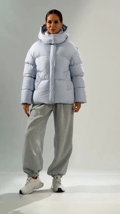 снежная королева пуховики женские,пуховик,пуховик женский,куртка-пуховик feelz new ripster в голубом цвете,оверсайз куртка