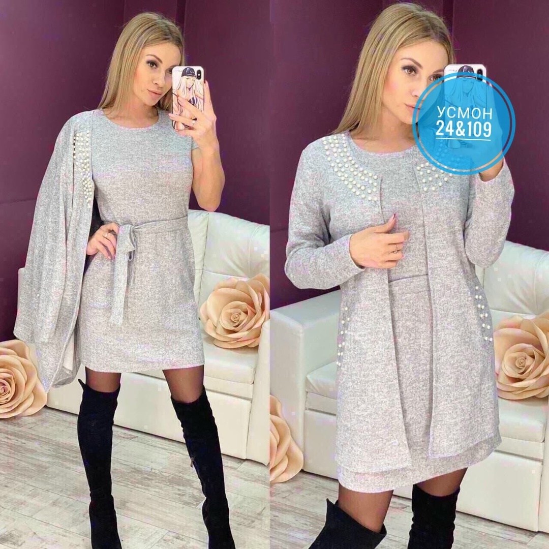 платье двойка ангора ,женское платье теплое,платье женская,платье женское двойка,трикотажное платье