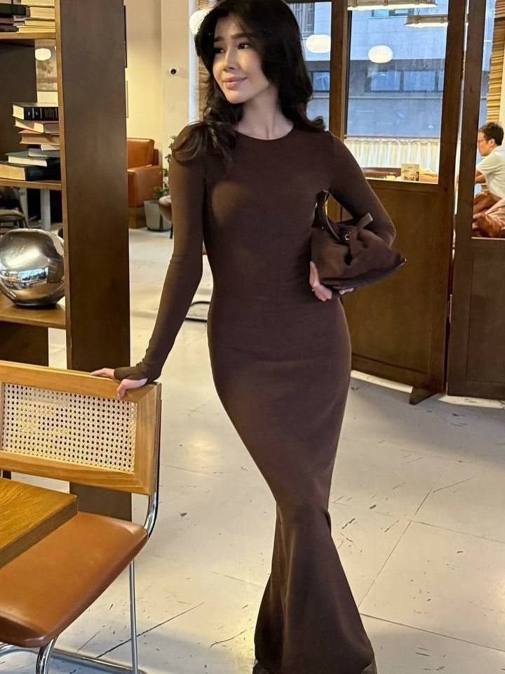 черное платье,платье с длинным рукавом женское,платье,женское облегающее платье,лапша платье обтягивающее длинное