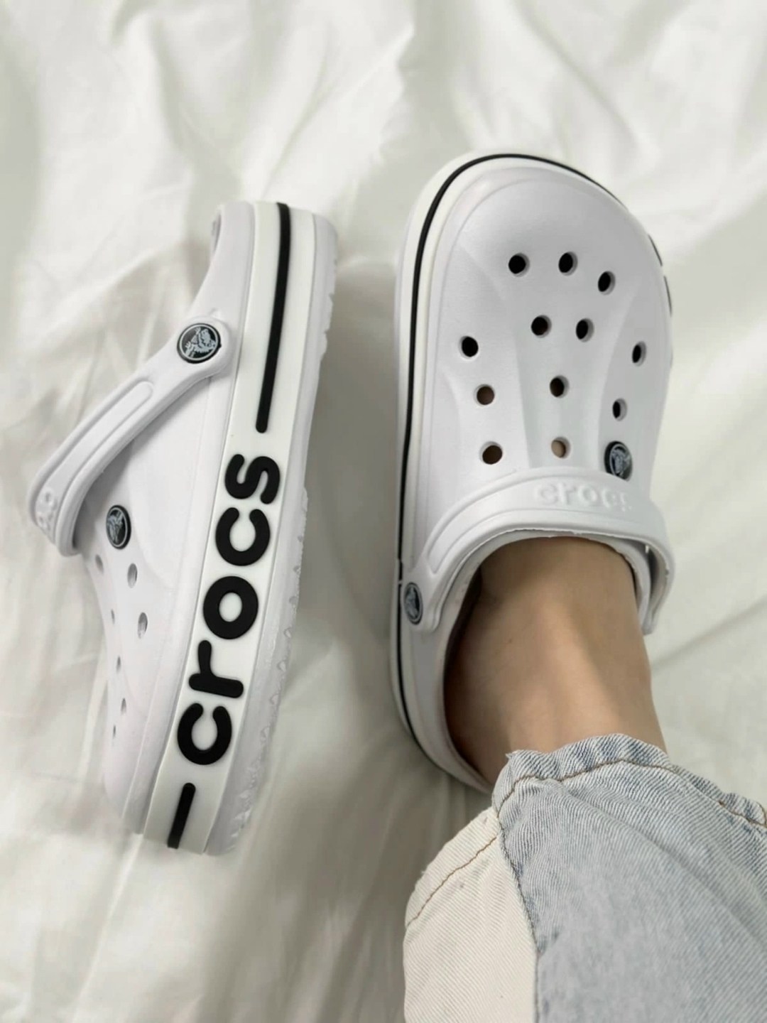 женские кроксы,сабо crocs bayaband clog,белые кроксы,кроксы,сабо crocs