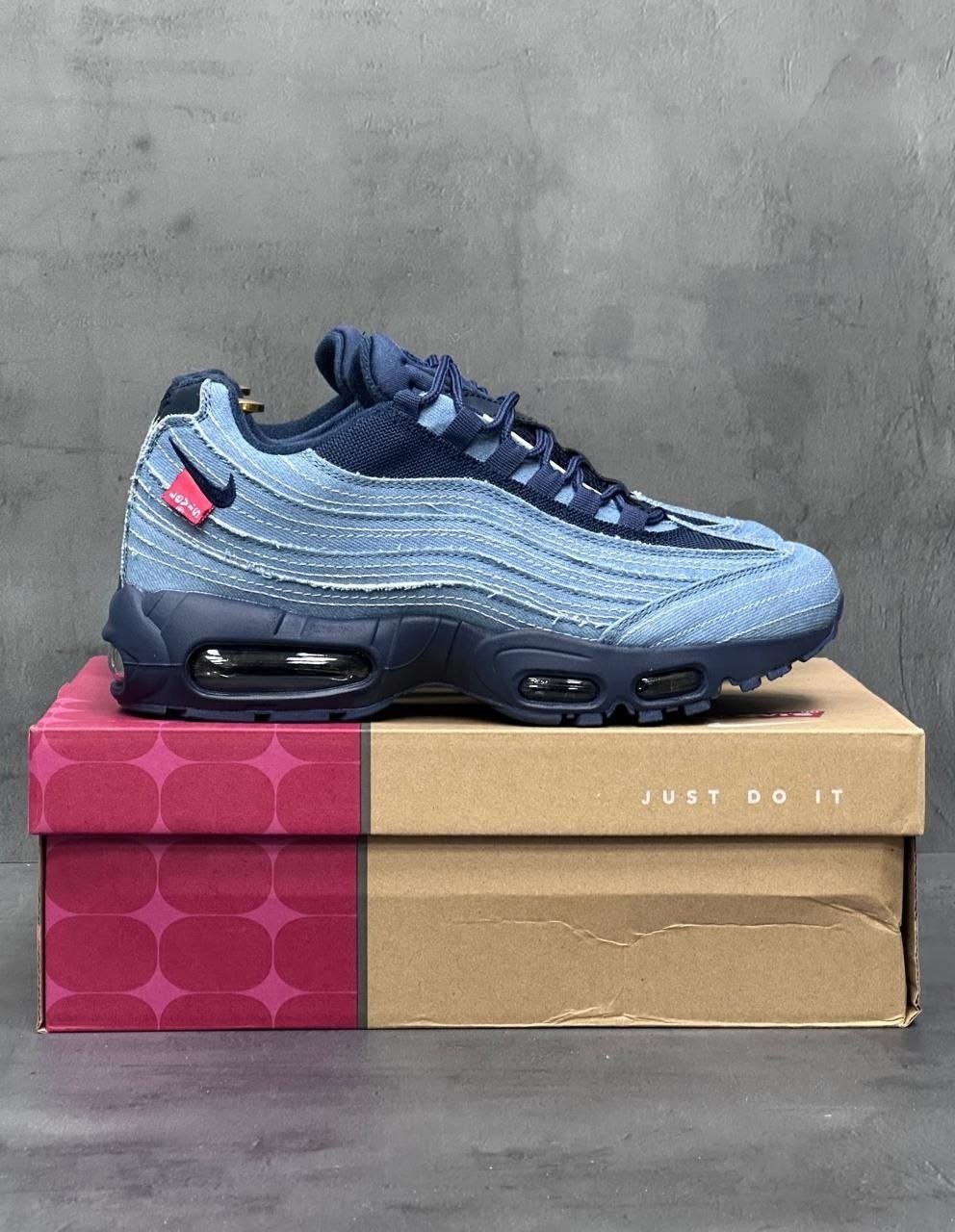 кроссовки nike air max 95,nike air max 95,кроссовки nike air max 95 темно-синий,кроссовки,кроссовки nike air max