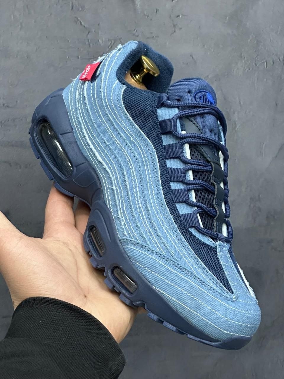 кроссовки nike air max 95,nike air max 95,кроссовки nike air max 95 темно-синий,кроссовки,кроссовки nike air max