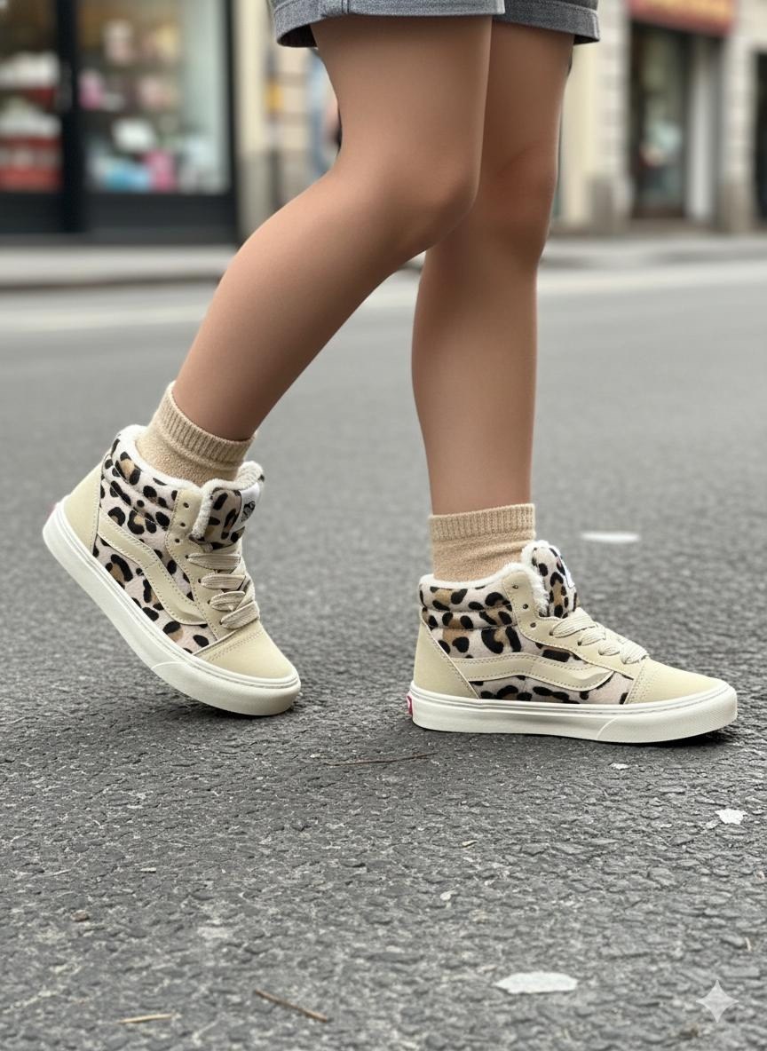 ,ванс леопард,женская , детская,кроссовки vans