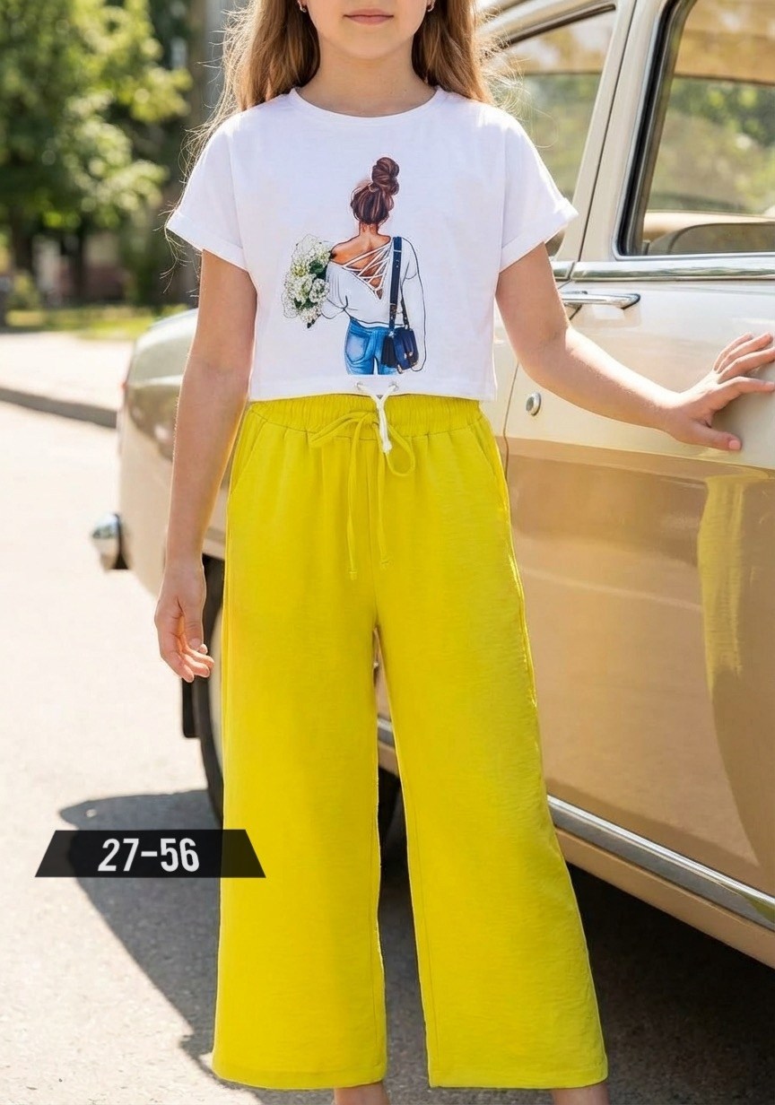 брюки кюлоты,брюки широкие,костюм с брюками,брюки для девочек,брюки комплект