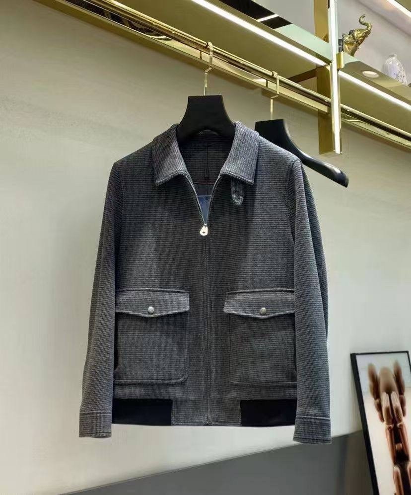 мужская шерстяная куртка,куртка мужская кашемир loro piana,мужская теплая кашемировая повседневная шерстяная приталенная флисовая куртка на молнии,куртка loro piana,шерстяная куртка