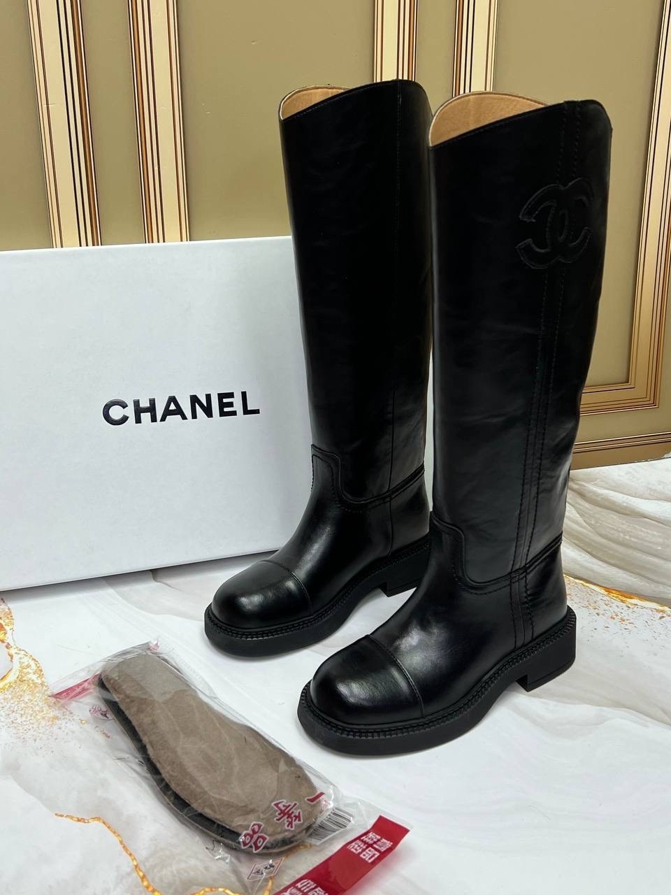 chanel сапоги,женские кожаные сапоги chanel premium black,сапоги шанель,женские брендовые кожаные сапоги chanel premium,сапоги женские chanel