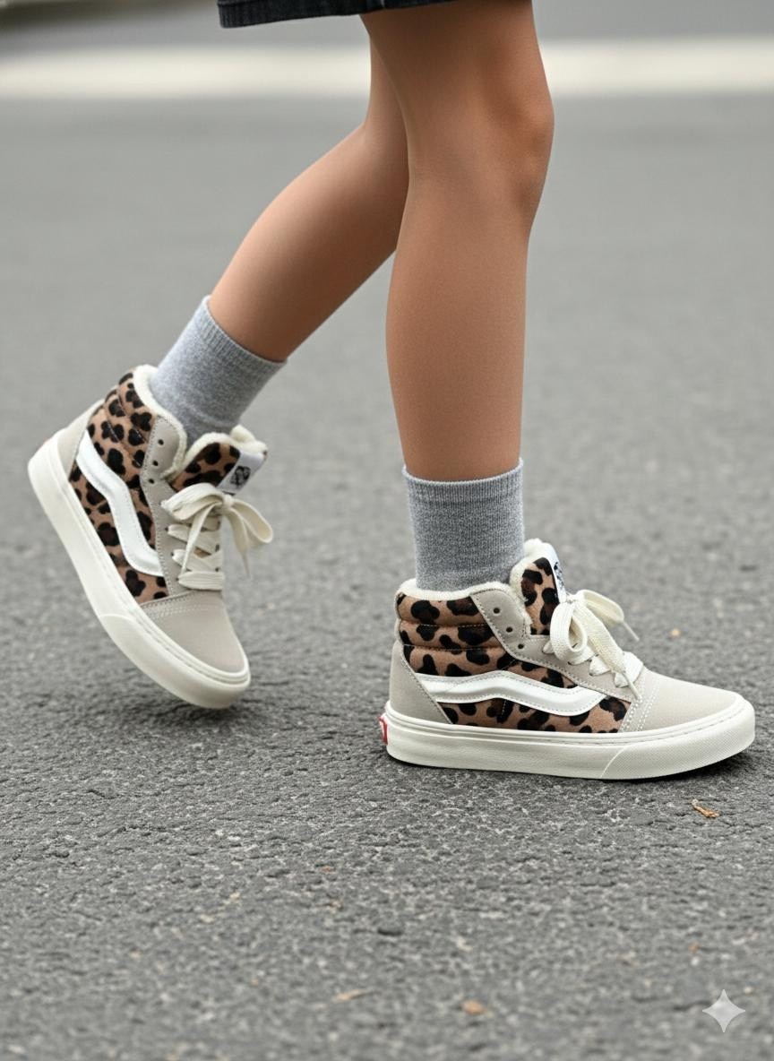 ,ванс леопард,женская , детская,кроссовки vans