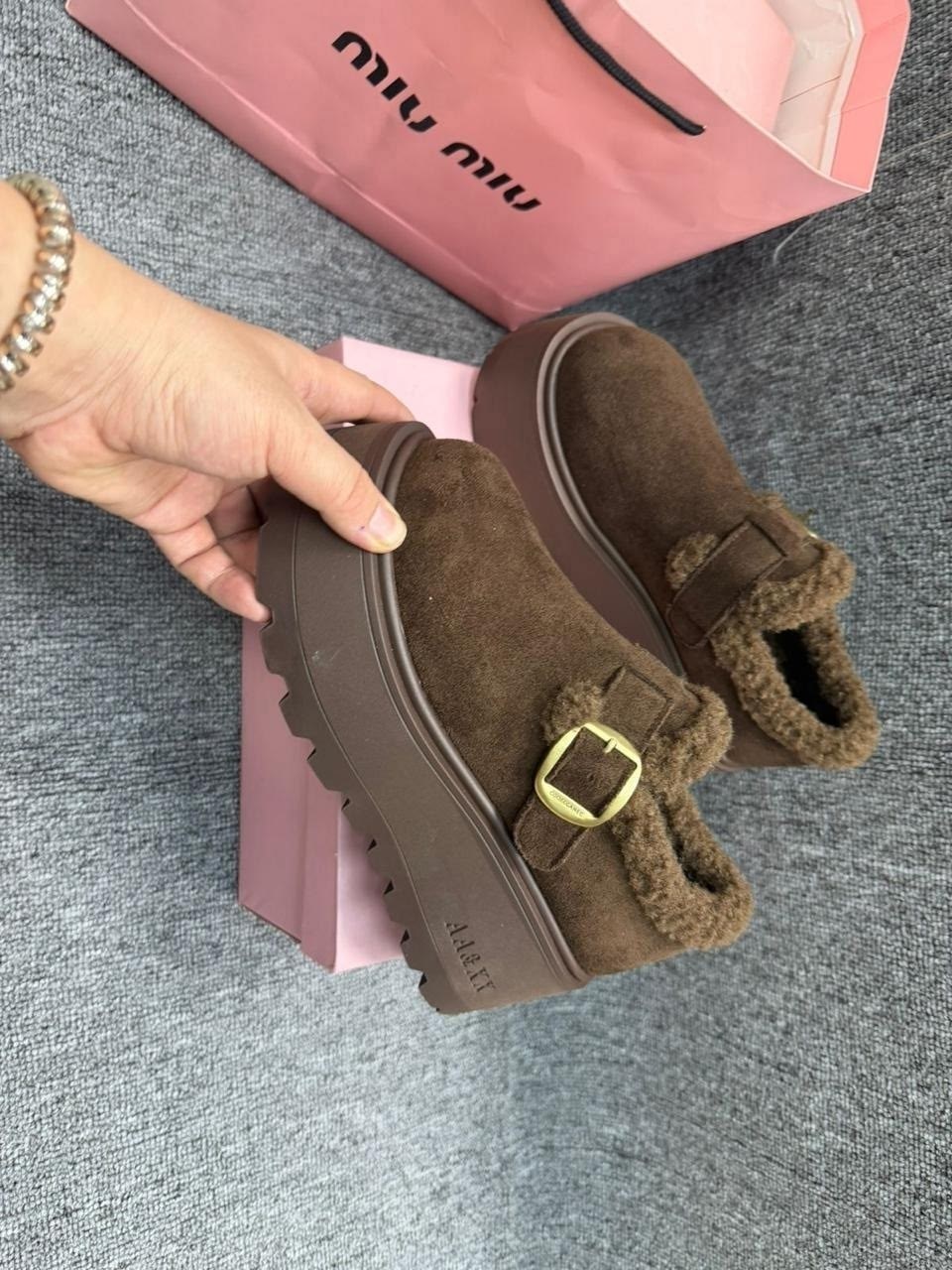 ,модные женские туфли на плоской подошве с меховой платформой,женская зимняя , повседневные,женская