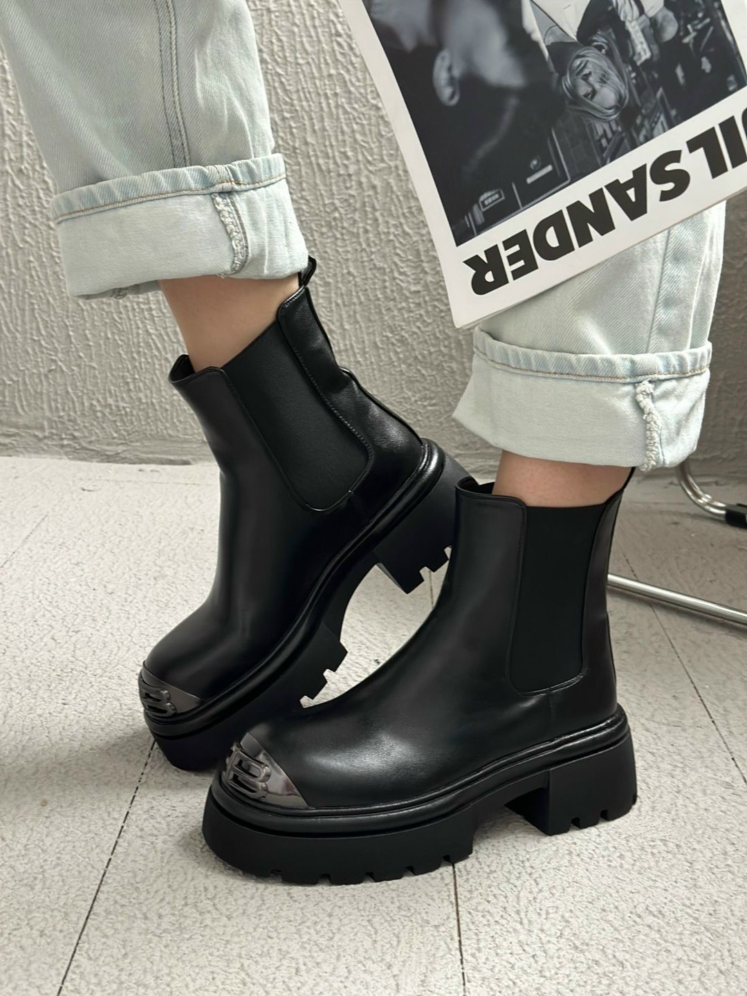 ,женские ботинки "челси",женские ботинки челси на платформе,ботинки челси на платформе,ботинки челси на толстой подошве