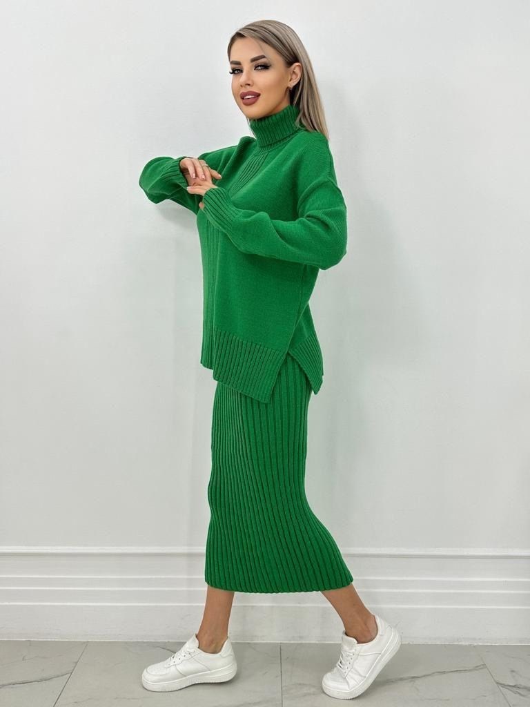 женский трикотажный костюм с юбкой,женский костюм серый,костюм с юбкой трикотажный,женский трикотажный костюм с юбкой арт. 706503,трикотажный костюм