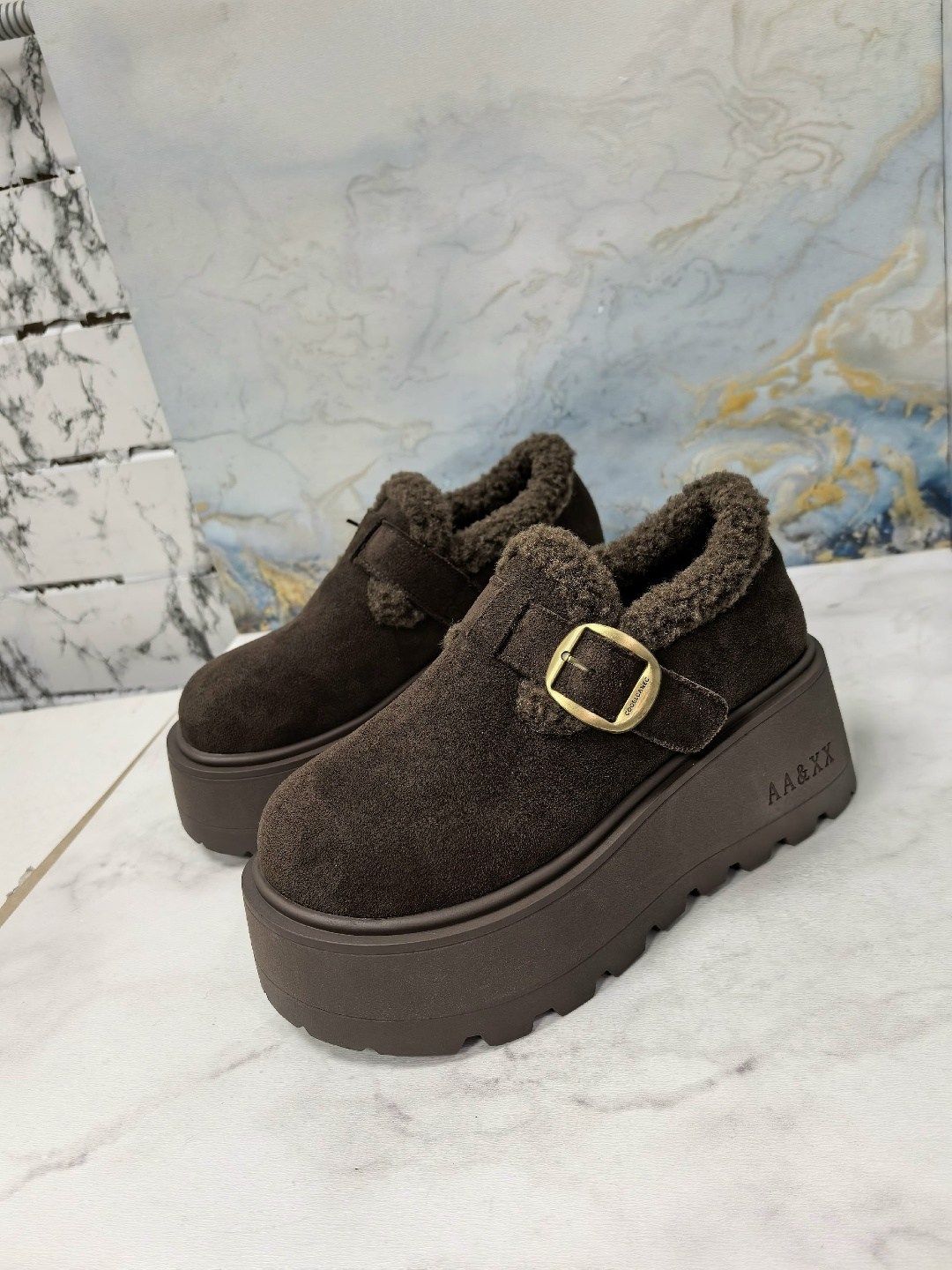 повседневные,,модные женские туфли на плоской подошве с меховой платформой, на платформе,женская