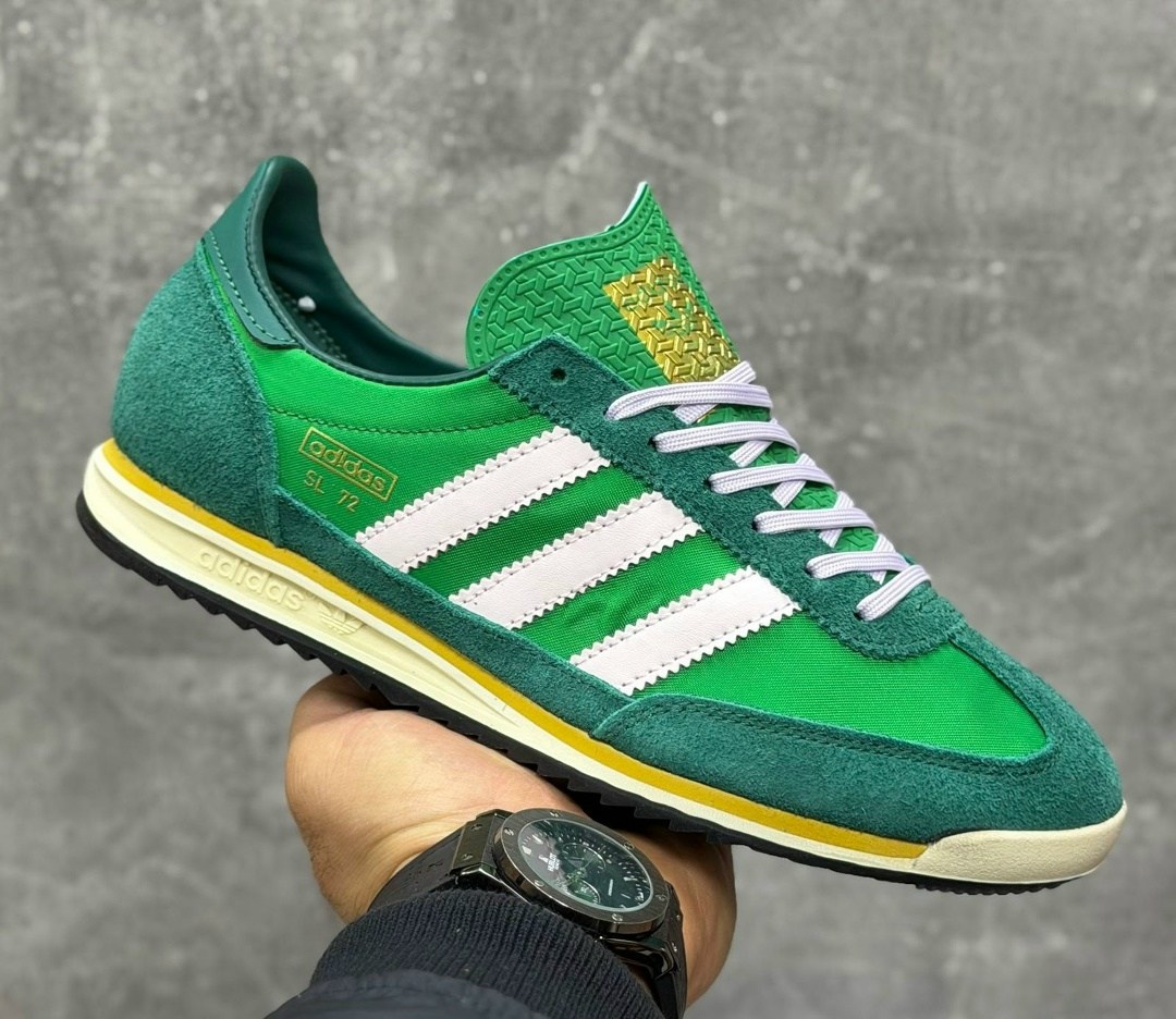 кроссовки adidas sl 72 adidas цвет зеленый черный желтый,зелено-желтые кроссовки adidas sl72 retro sport,кроссовки adidas original,кроссовки adidas,зеленые кроссовки sl 72 rs adidas originals