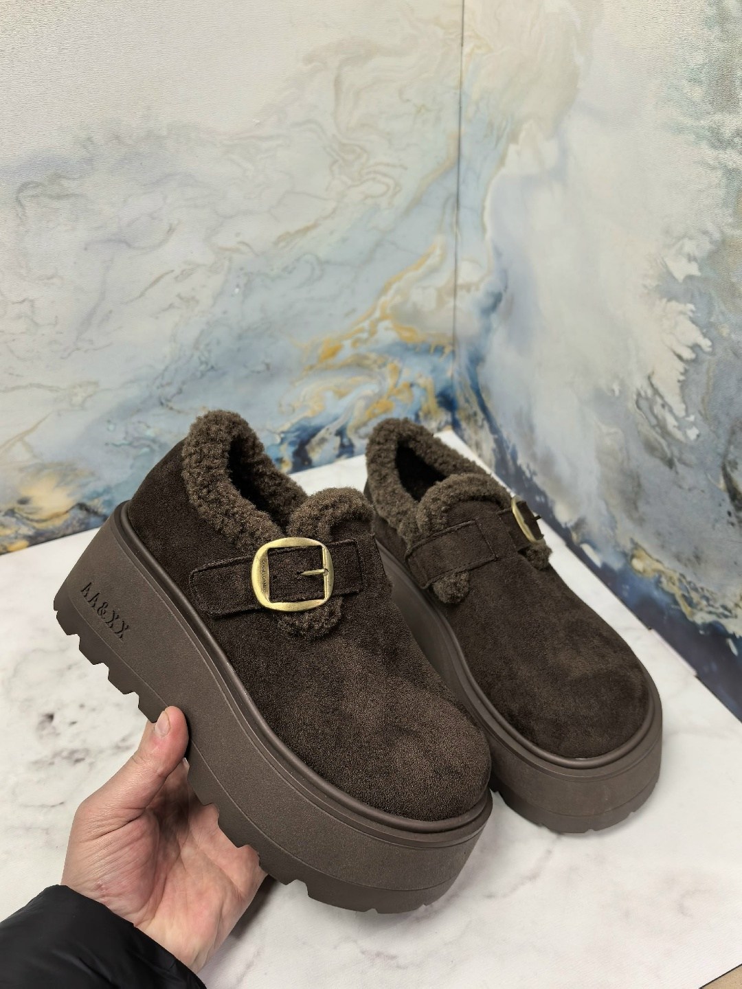 повседневные,,модные женские туфли на плоской подошве с меховой платформой, на платформе,женская