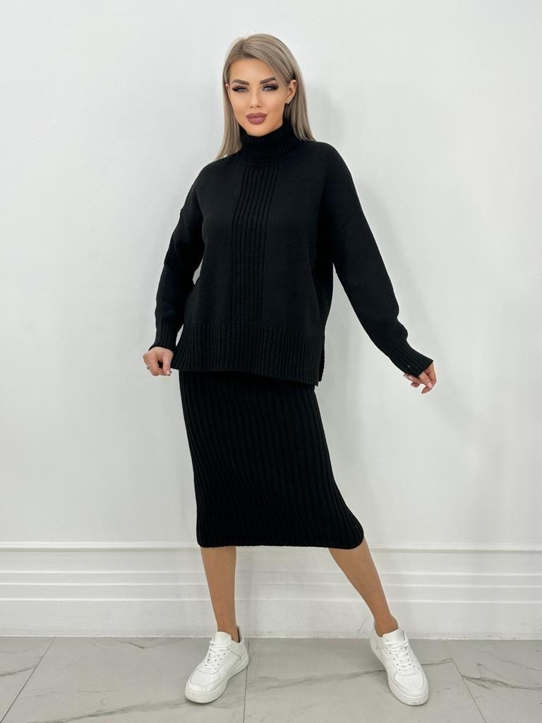 женский трикотажный костюм с юбкой,женский костюм серый,костюм с юбкой трикотажный,женский трикотажный костюм с юбкой арт. 706503,трикотажный костюм