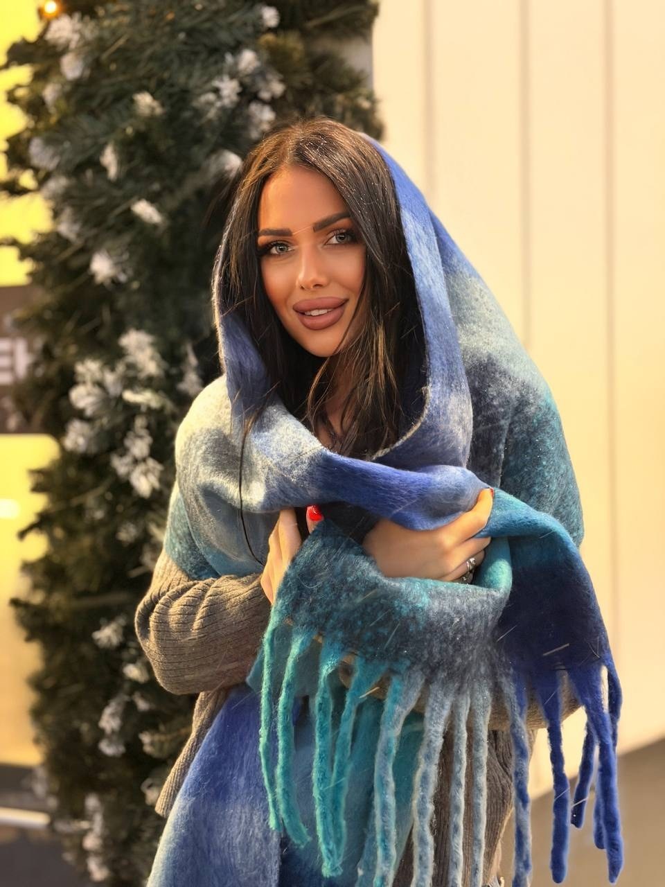 шарф зимний теплый в полоску палантин женский,теплый шарф,палантин шарф теплый,модные шарфы,шарфы платки