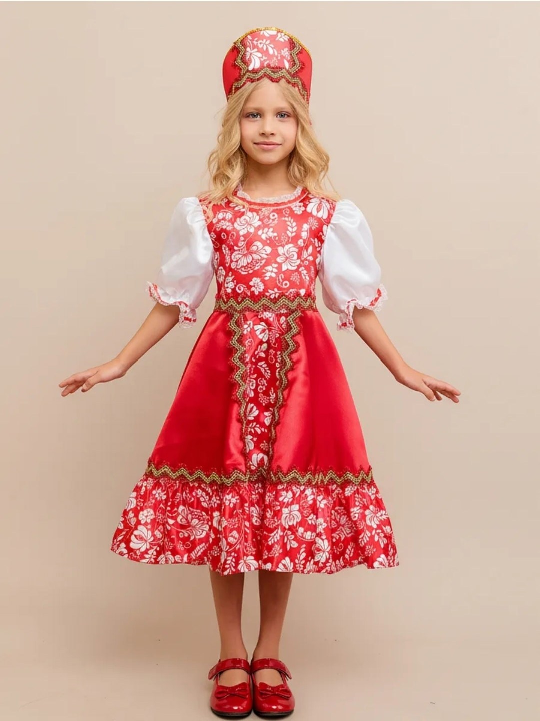 карнавальный костюм batik любава 1127 к-25 мультиколор,костюм любава batik мультиколор,детский карнавальный костюм,карнавальный костюм,народный костюм