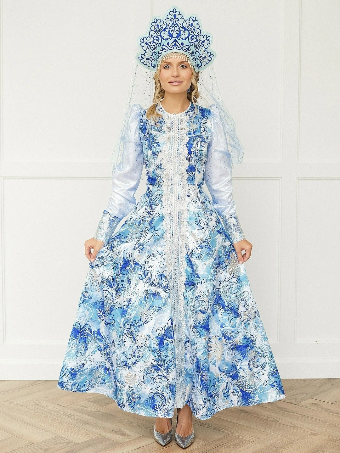 костюм снегурочка царевна batik casual мультиколор,карнавальный костюм взрослый снегурочка царевна,костюм снегурочки,костюм снегурочка царевна мультиколор,костюм снегурочки для взрослых