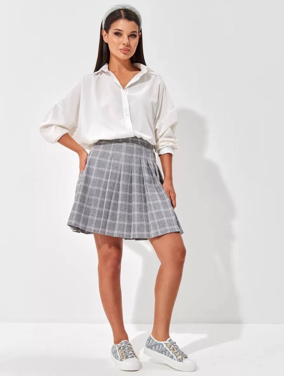 плиссированная мини-юбка,юбки мини,юбка в клетку,клетчатая юбка,юбка женская