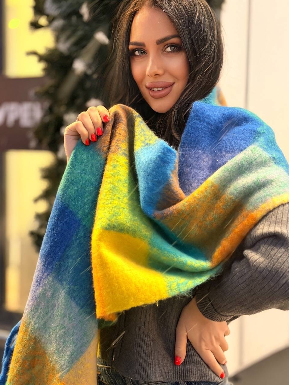 шарф зимний теплый в полоску палантин женский,теплый шарф,палантин шарф теплый,модные шарфы,шарфы платки
