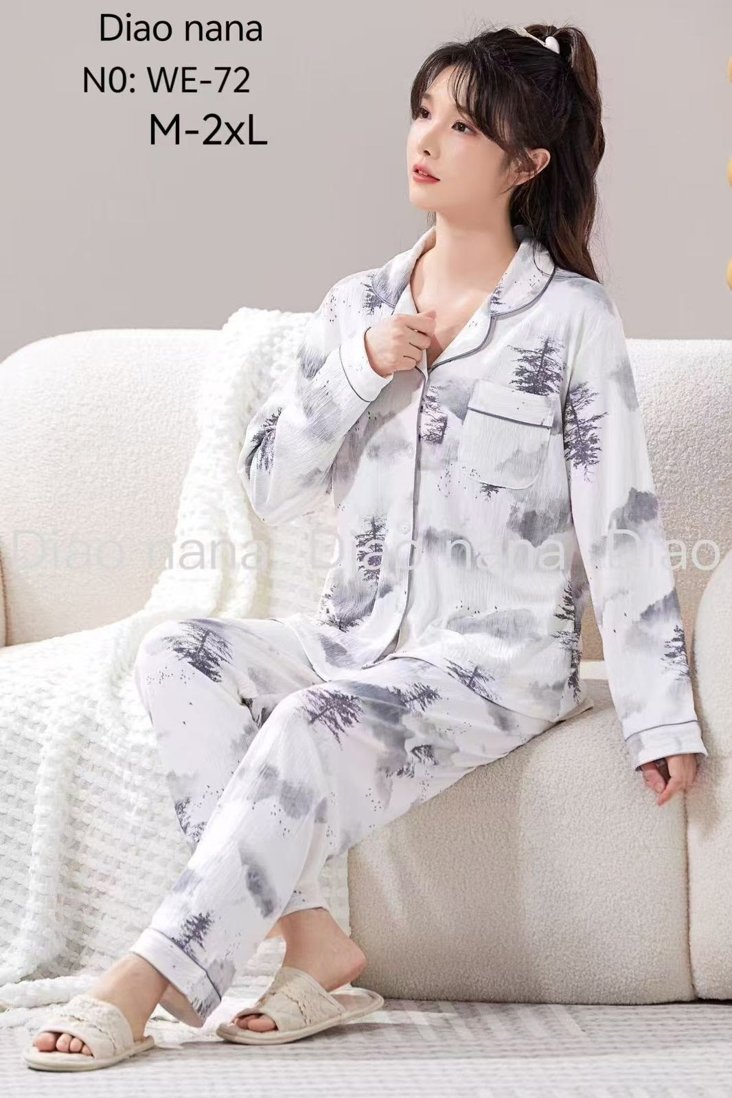 муслиновая пижама рубашка со штанами,пижама женская,пижама для женщин,женская пижама с длинным рукавом,женская пижама домашняя одежда