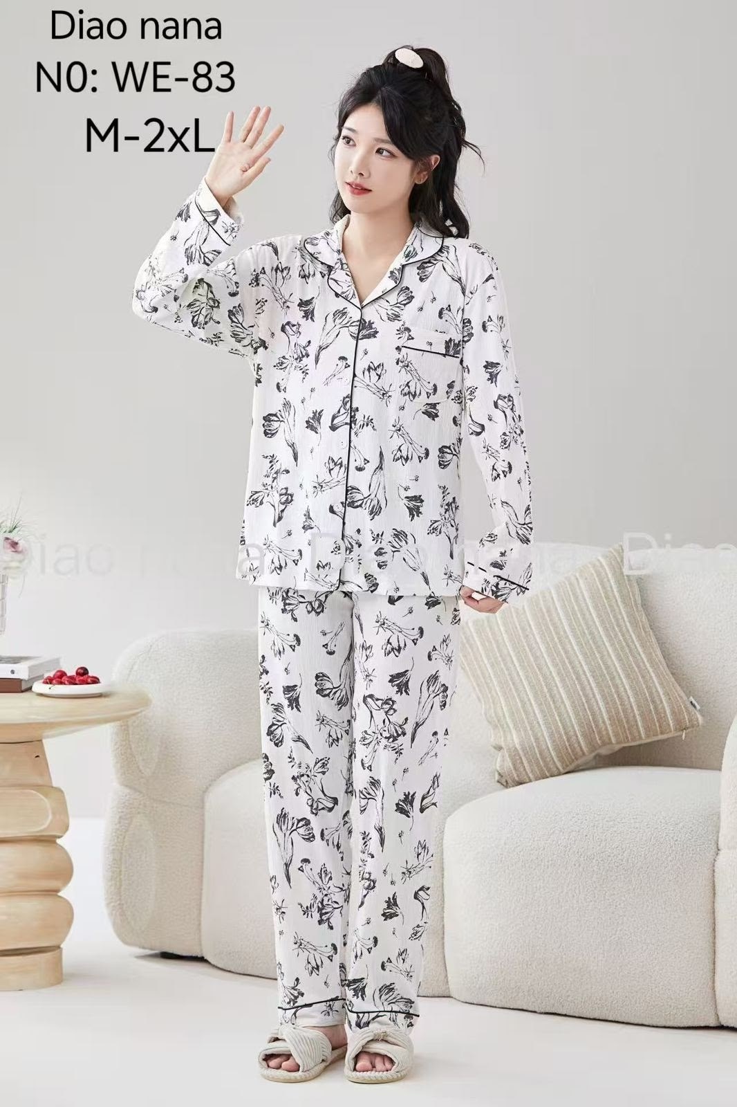 муслиновая пижама рубашка со штанами,пижама женская,пижама для женщин,женская пижама с длинным рукавом,женская пижама домашняя одежда