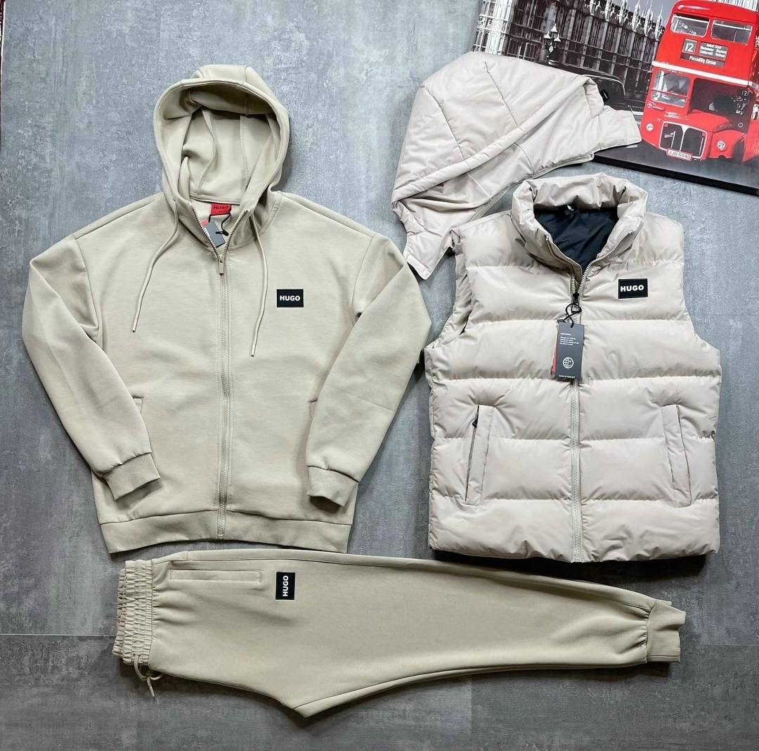 мужской спортивный костюм тройка hugo boss,костюм спортивный,зимний спортивный мужской костюм hugo boss тройка,мужские спортивные костюмы,жилетка на синтепоне
