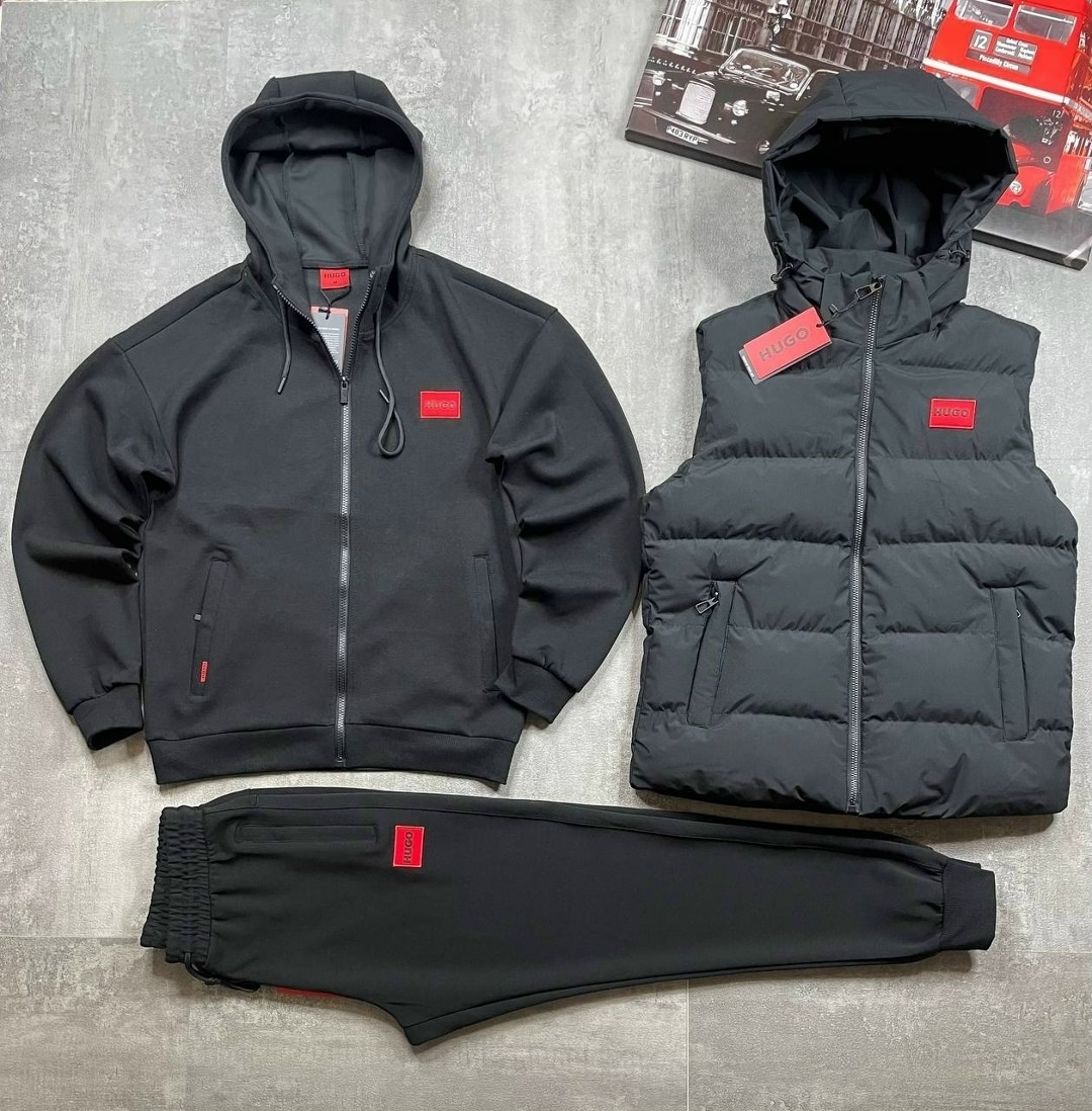 мужской спортивный костюм тройка hugo boss,костюм спортивный,зимний спортивный мужской костюм hugo boss тройка,мужские спортивные костюмы,жилетка на синтепоне