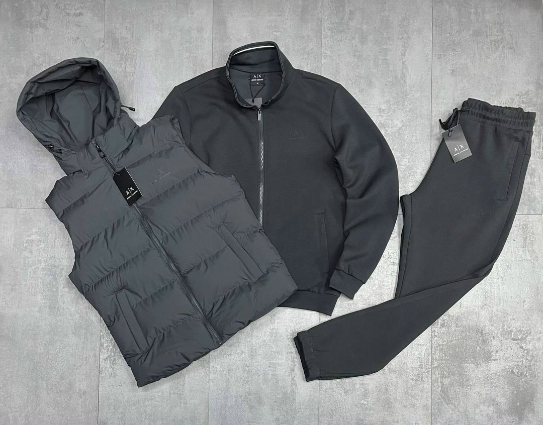 костюм спортивный мужской,спортивный костюм тройка,спортивные костюмы для мужчин,спортивный костюм тройка мужской,костюм-тройка мужской: жилет, толстовка и штаны арт. 1331595