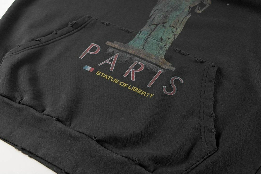 balenciaga худи paris liberty с эффектом потертости черный,худи balenciaga,худи balenciaga paris,худи баленсиага,толстовка balenciaga