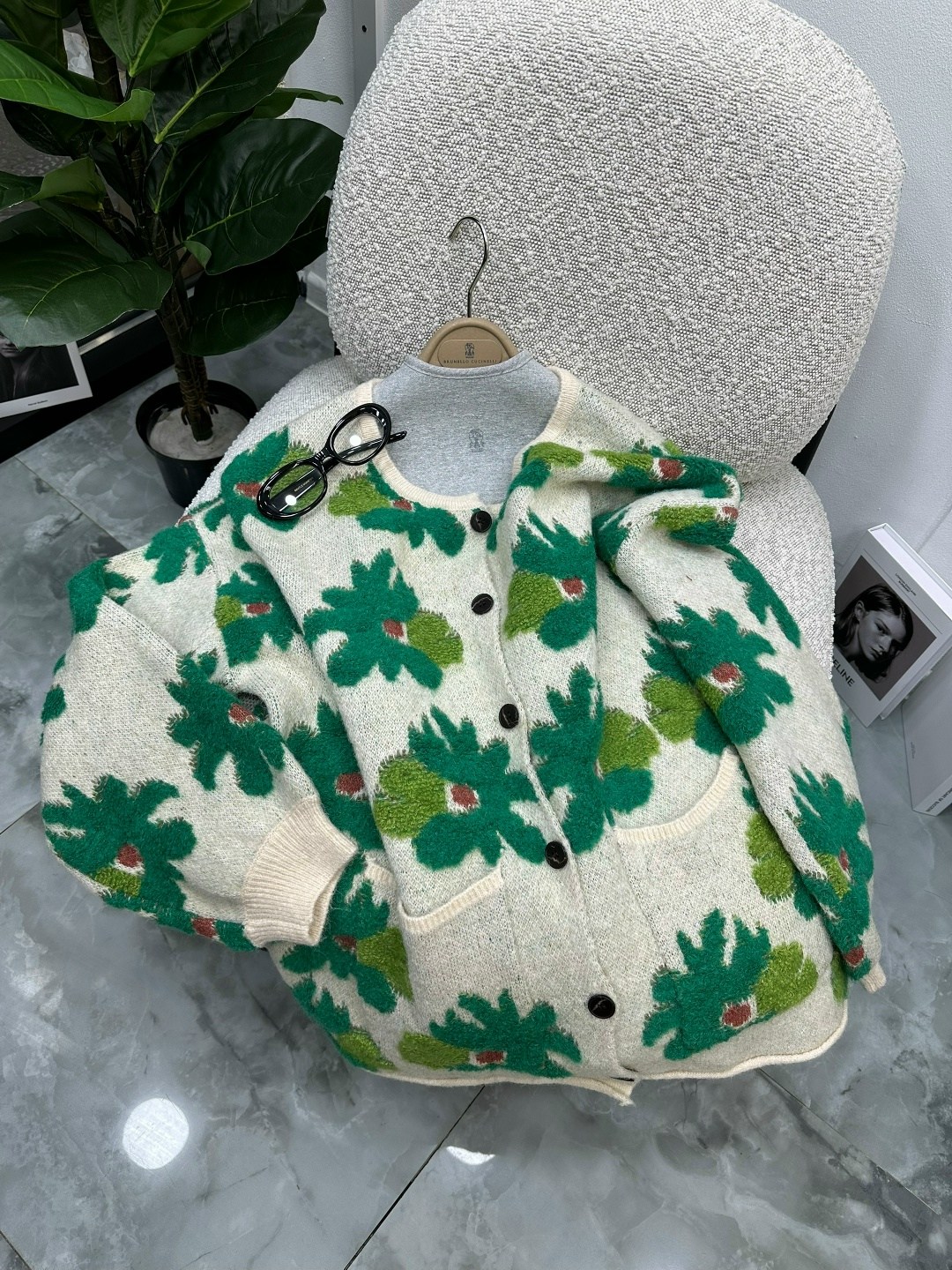 женский вязаный кардиган rziv цветочный принт,вязаные кардиганы женские,вязаные кардиганы,свитера вязаные,кардиган с цветком