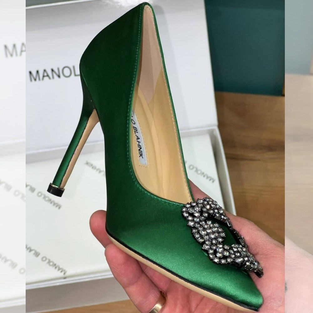 маноло бланик зеленые туфли,маноло бланик туфли,manolo blahnik туфли,атласные туфли,зеленые туфли