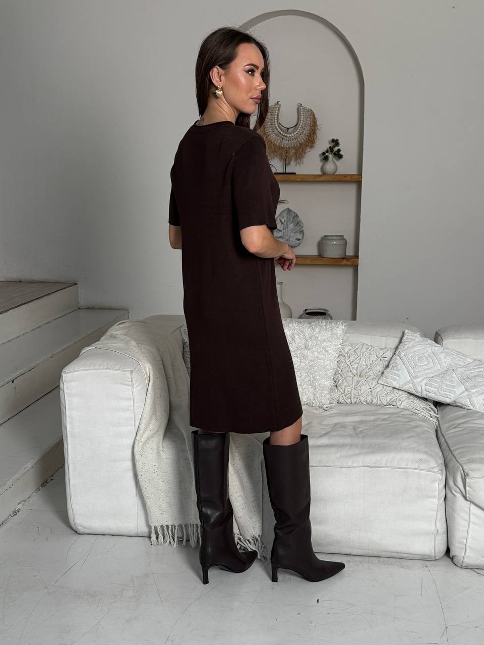 свободное платье,платье,трикотажное платье,коричневое платье,платье женские