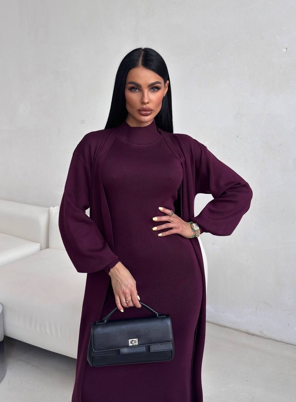 платье лапша длинное с кардиганом,кашемировая двойка платье миди + кардиган,платье накидка,трикотажное платье