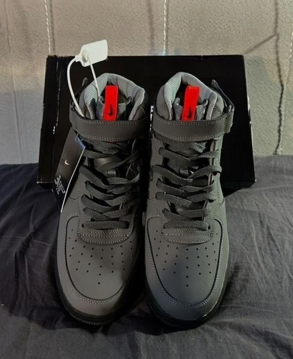 кроссовки nike air force 1 mid темно-серые,nike air force 1 mid,кросcовки nike air force 1,nike air force 1 mid dark grey,nike air force 1