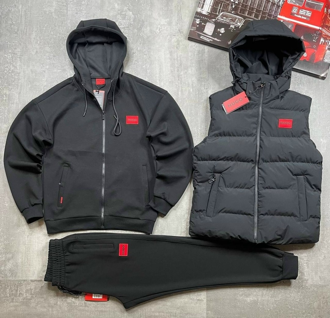 мужской спортивный костюм тройка hugo boss,костюм спортивный,зимний спортивный мужской костюм hugo boss тройка,мужские спортивные костюмы,жилетка на синтепоне